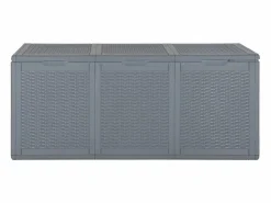 Discount Caja de almacenamiento para jardín de ratán PP de 270 L Gris