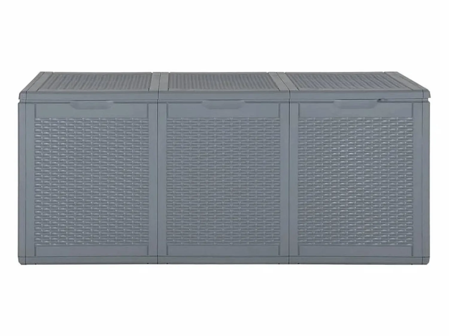 Discount Caja de almacenamiento para jardín de ratán PP de 270 L Gris