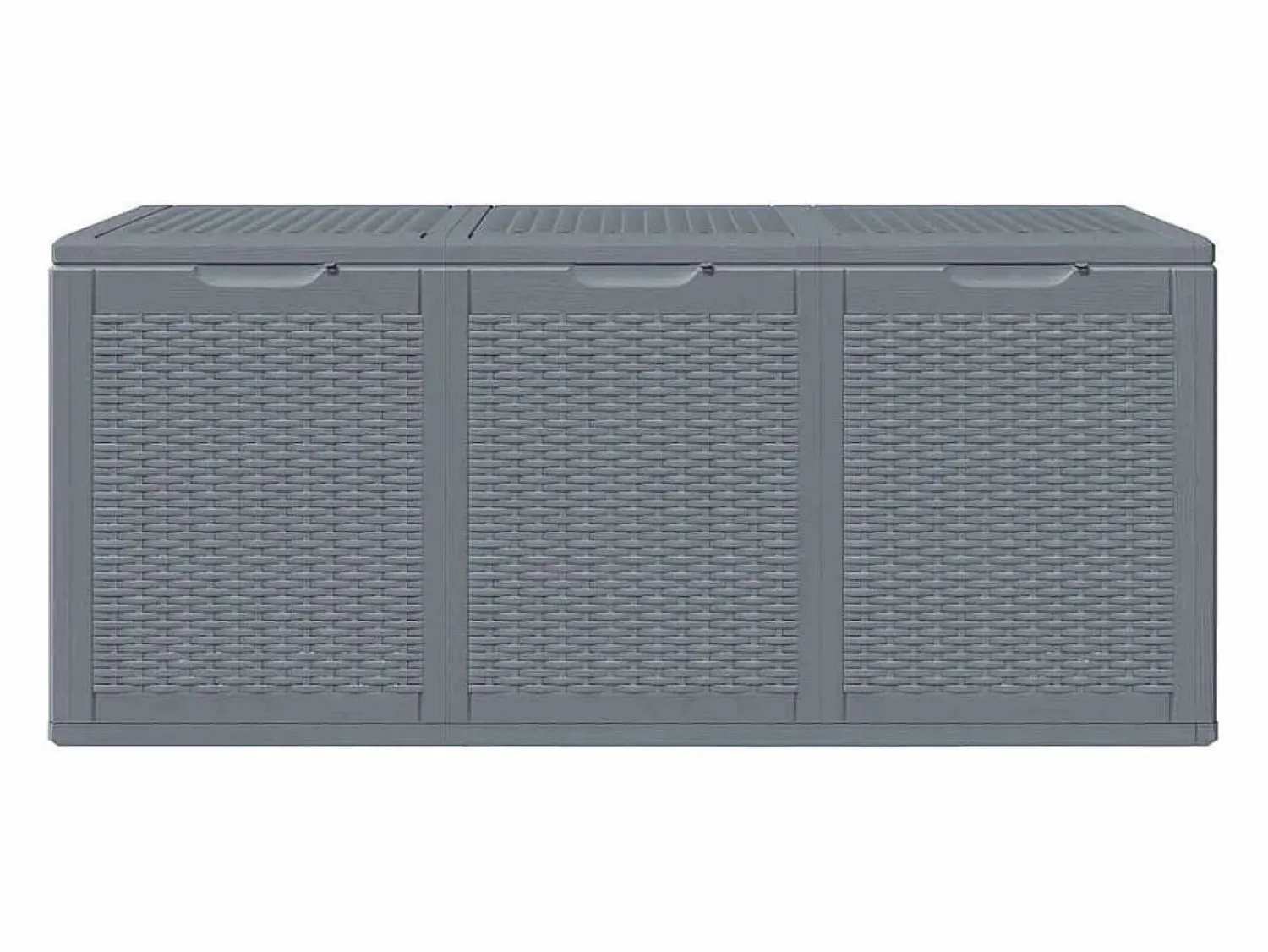 Discount Caja de almacenamiento para jardín de ratán PP de 270 L Gris