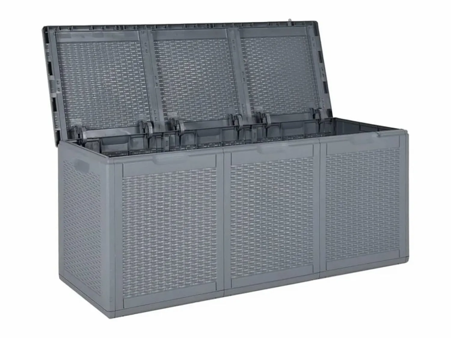 Discount Caja de almacenamiento para jardín de ratán PP de 270 L Gris