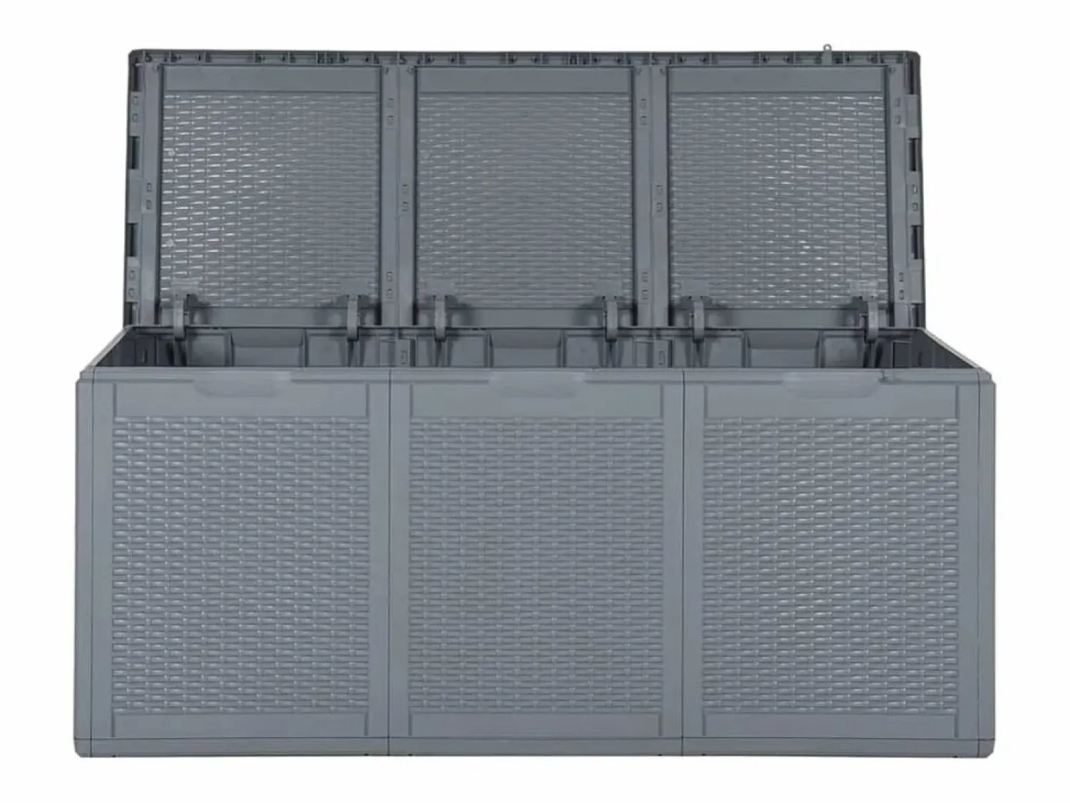 Discount Caja de almacenamiento para jardín de ratán PP de 270 L Gris