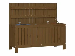 Caja de almacenamiento para jardín color marrón miel, 108 x 42,5 x 54 cm, madera de pino Armario De Jardín
