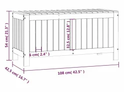 Caja de almacenamiento para jardín color marrón miel, 108 x 42,5 x 54 cm, madera de pino Armario De Jardín