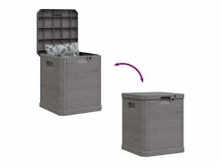 Clearance Caja de almacenamiento para jardín marrón de 90 l Armario De Jardín
