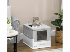 Outlet PawHut Caja de arena 47.5x35.5x36.7 cm Gris