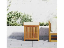 Caja de cojines para exterior 60x50x61 cm madera maciza de acacia