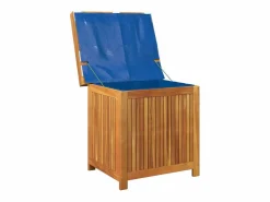 Caja de cojines para exterior 60x50x61 cm madera maciza de acacia