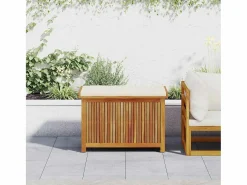 Clearance Caja de cojines para exterior 90x50x60,5 cm madera maciza de acacia Armario De Jardín