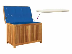 Clearance Caja de cojines para exterior 90x50x60,5 cm madera maciza de acacia Armario De Jardín