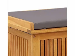 Caja de cojines para exterior 90x50x60,5 cm madera maciza de acacia Armario De Jardín