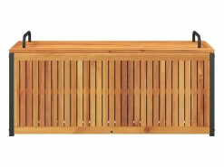 Outlet Caja de cojines para exterior fabricada en madera maciza de acacia y acero. Armario De Jardín