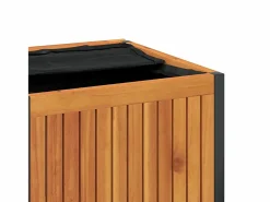Outlet Caja de cojines para exterior fabricada en madera maciza de acacia y acero. Armario De Jardín