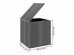 Caja de cojines para jardín Resina mimbre 100x97,5x104 cm