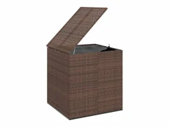 Caja de cojines para jardín de resina tejida 100x97,5x104cm Marrón