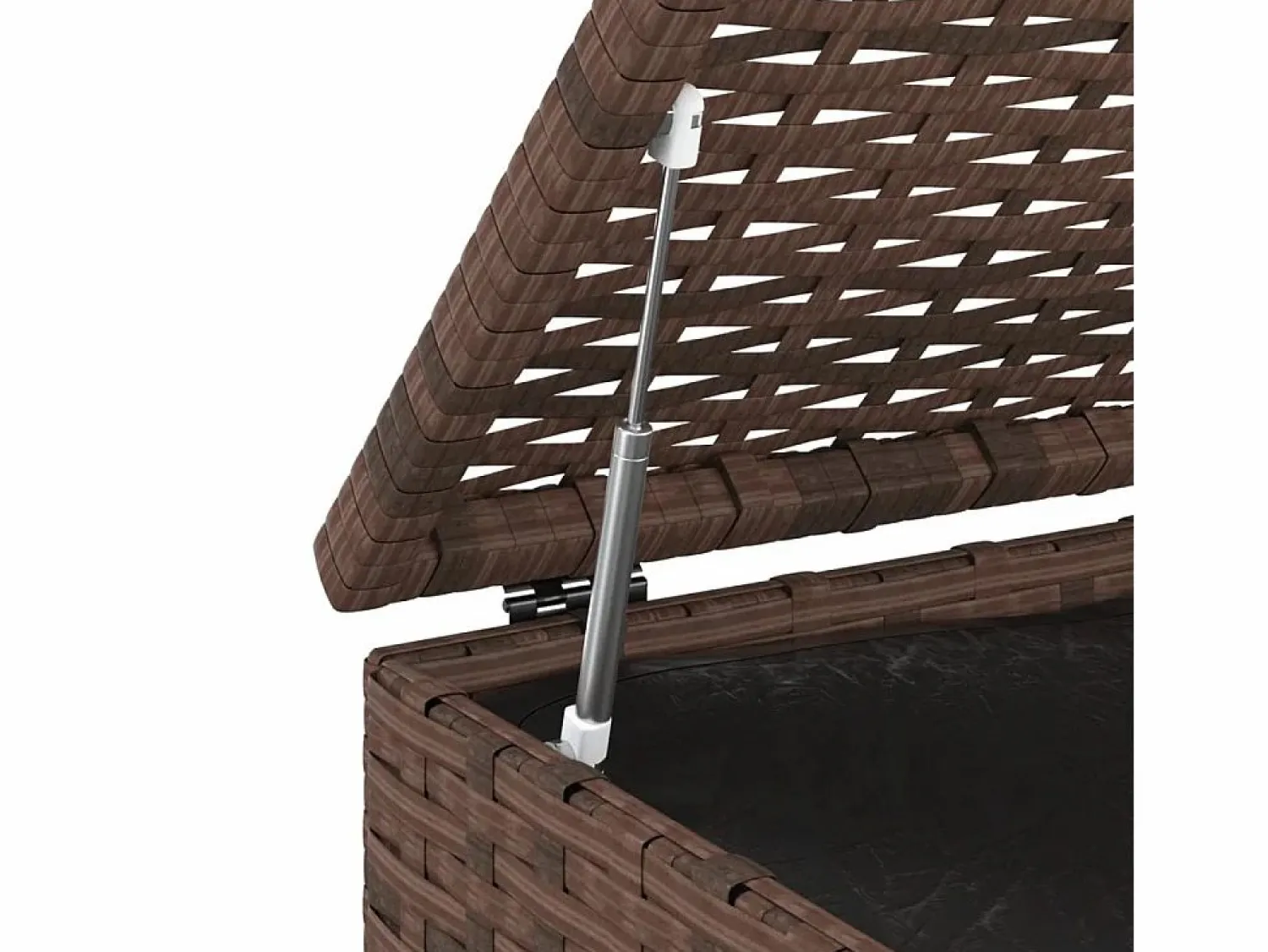 Caja de cojines para jardín de resina tejida 100x49x103,5cm Marrón