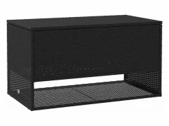 Clearance Caja de cojín exterior negra 100x55x55,5cm resina tejida Negro