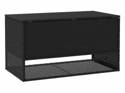 Clearance Caja de cojín exterior negra 100x55x55,5cm resina tejida Negro
