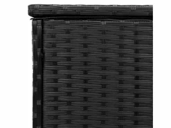 Clearance Caja de cojín exterior negra 100x55x55,5cm resina tejida Negro