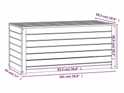 Caja de jardín 101x50,5x46,5 cm madera maciza de pino Armario De Jardín