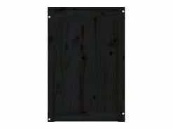Caja de lavandería negra 44x44x66 cm Madera maciza de pino