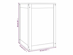 Caja de lavandería negra 44x44x66 cm Madera maciza de pino