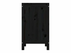 Caja de lavandería negra 44x44x76 cm Madera maciza de pino Cesto De Ropa