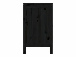 Caja de lavandería negra 88,5x44x76 cm Madera maciza de pino