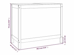 Caja de lavandería negra 88,5x44x76 cm Madera maciza de pino