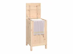 Best Caja de lavandería 44x44x76 cm Madera maciza de pino Cesto De Ropa