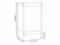 Best Caja de lavandería 44x44x76 cm Madera maciza de pino Cesto De Ropa
