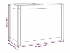 Caja de lavandería 88,5x44x66 cm Madera maciza de pino