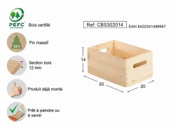 Discount Astigarraga Caja de madera 30 x 20 x 14 cm Beige