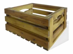 Clicnbuy Caja de manzanas de jardín para plantar de madera de acacia