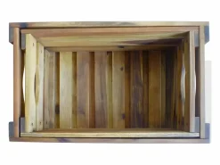 Clicnbuy Caja de manzanas de jardín para plantar de madera de acacia