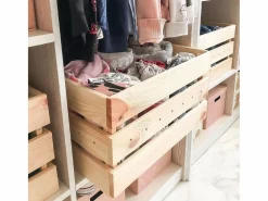 Best Caja de pino macizo apilable - L51,2 x H28 cm Accesorios De Almacenaje|Cesta
