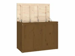 Caja de ropa marrón miel 88,5x44x66 cm Madera maciza de pino Cesto De Ropa