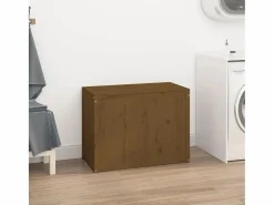 Caja de ropa marrón miel 88,5x44x66 cm Madera maciza de pino Cesto De Ropa