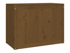 Caja de ropa marrón miel 88,5x44x66 cm Madera maciza de pino Cesto De Ropa
