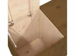 Caja de ropa marrón miel 88,5x44x66 cm Madera maciza de pino Cesto De Ropa
