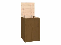 Caja de ropa marrón miel 44x44x66 cm Madera maciza de pino Marru00f3n