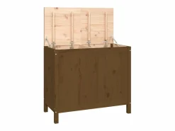 New Caja de ropa marrón miel 88,5x44x76 cm Madera maciza de pino Cesto De Ropa