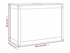 Discount Caja de ropa sucia 88,5x44x66 cm Madera maciza de pino Cesto De Ropa