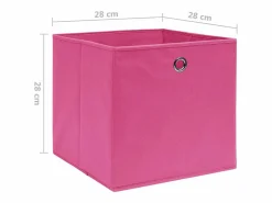 New Cajas de almacenaje 4 uds Tela no tejida 28x28x28 cm Rosa