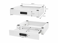Cajón extraíble intermedio unión para lavadora y secadora 54 x 60,5 cm Mueble Para Lavadora