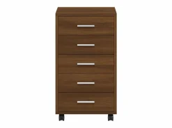 Best vidaxl Cajonera con ruedas madera contrachapada marrón roble Marru00f3n
