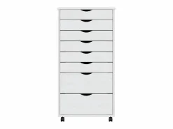 New vidaxl Cajonera con ruedas MOSS madera maciza de pino Blanco