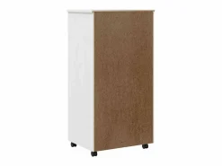 New vidaxl Cajonera con ruedas MOSS madera maciza de pino Blanco