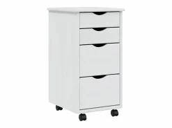 Online vidaxl Cajonera con ruedas MOSS madera maciza de pino Blanco