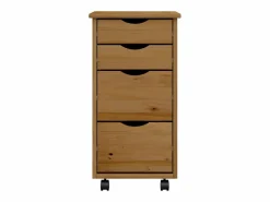 vidaxl Cajonera con ruedas MOSS madera maciza pino marrón miel