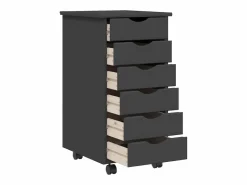 Sale vidaxl Cajonera con ruedas MOSS madera maciza de pino Gris